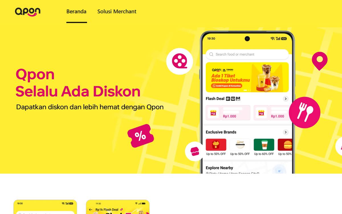 tampilan aplikasi Qpon