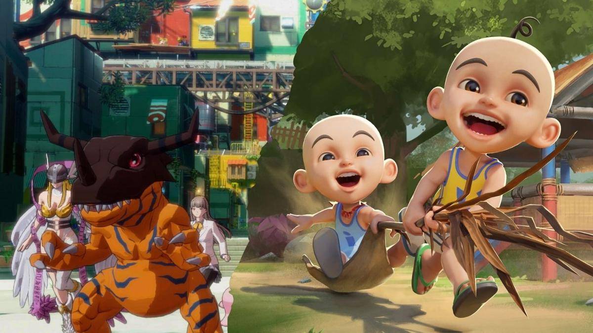 cuplikan Digimon Story Time Stranger dan Upin & Ipin Universe