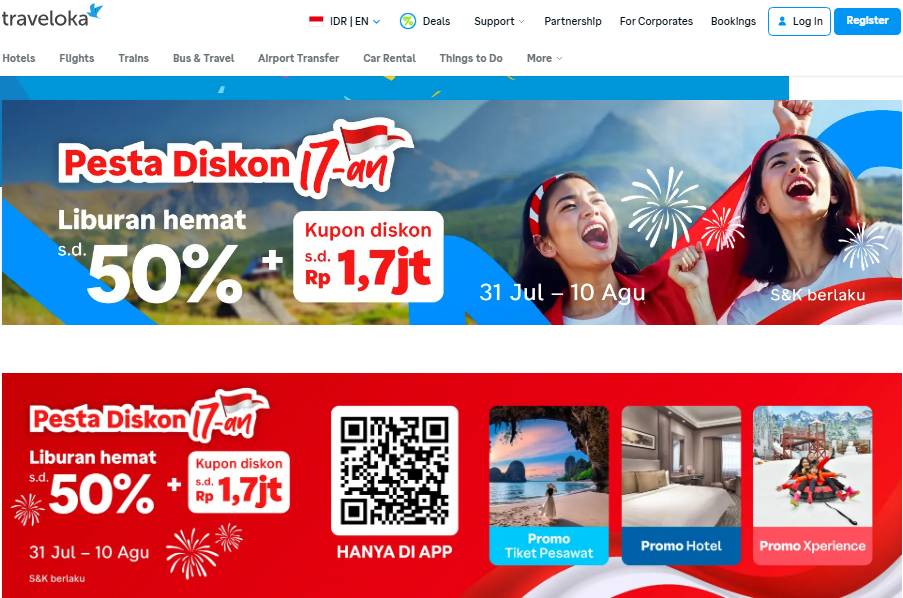 baner Pesta Diskon 17-an di Traveloka