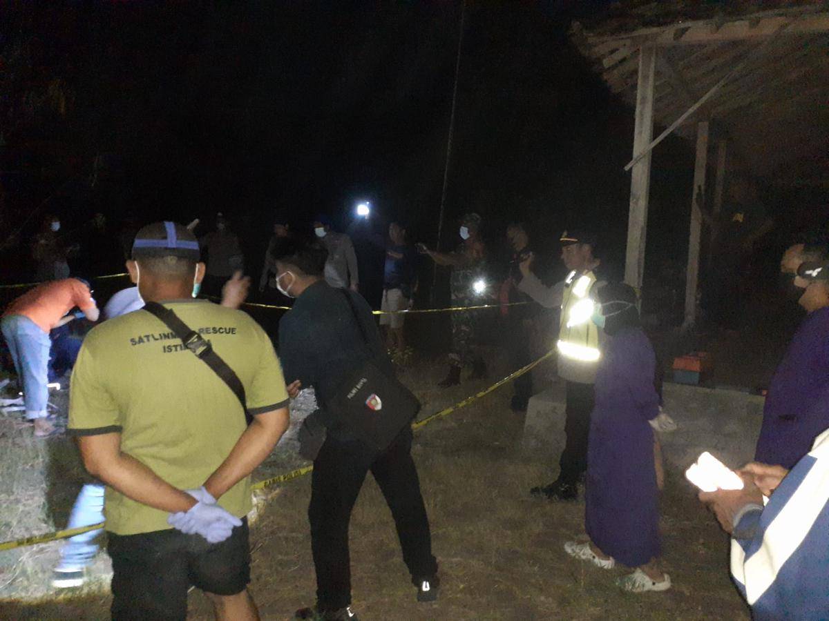 Penemuan jenazah di Bumi Perkemahan Dewaruci Bantul.(Dok.Polres Bantul)