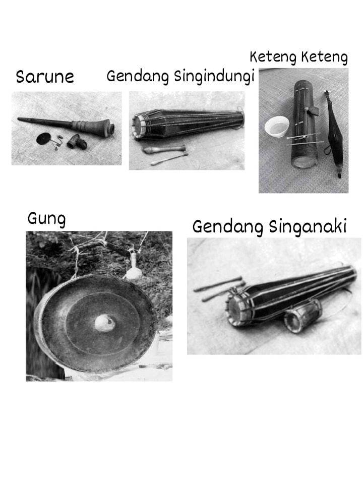 Gendang lima si dalinen terdiri dari lima perangkat alat musik tabuh (perkusi) yang dimainkan oleh lima orang pemusik(budayaindonesia.org)