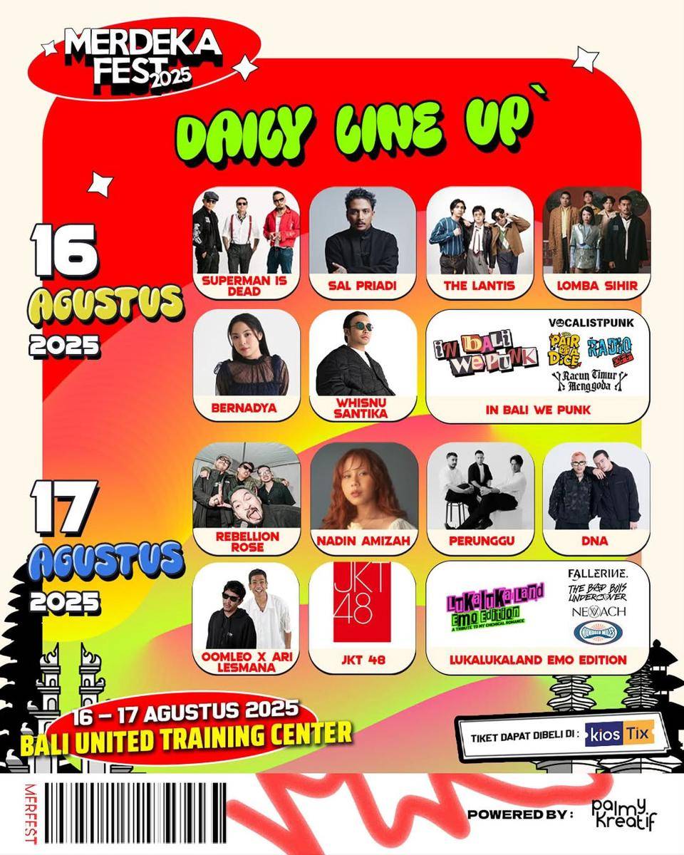 Line up Merdeka Fest 2025. (Instagram.com/merdekafest2025)