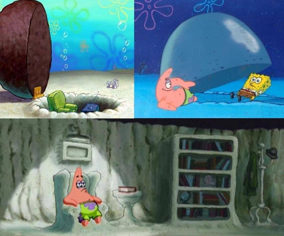 Cuplikan isi rumah batu Patrick Star (dok. Nickelodeon/ SpongeBob SquarePants)