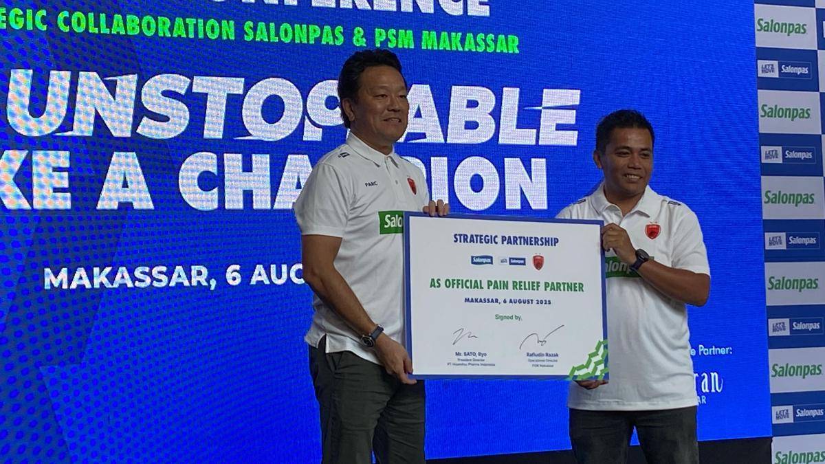 Peresmian kolaborasi antara Salonpas dengan PSM Makassar, Rabu (6/8/2025)