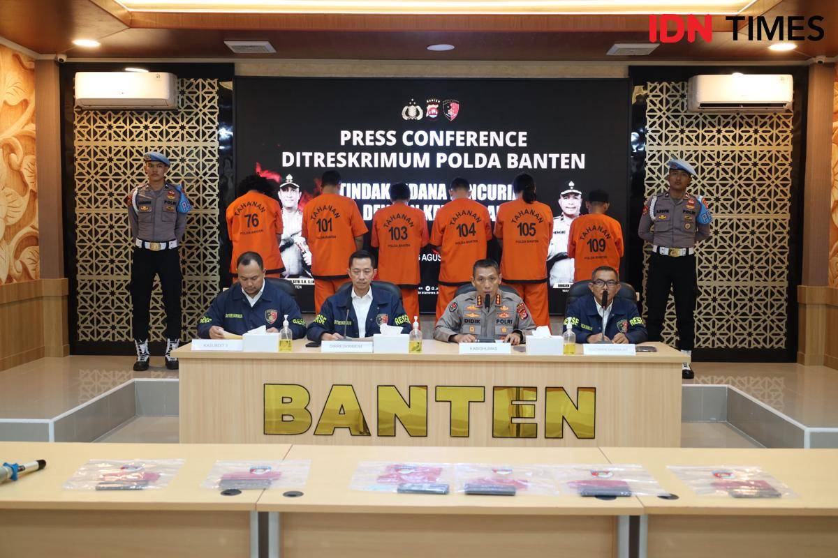 Rilis Polda Banten mengenai sindikat perampok tangki BBM 