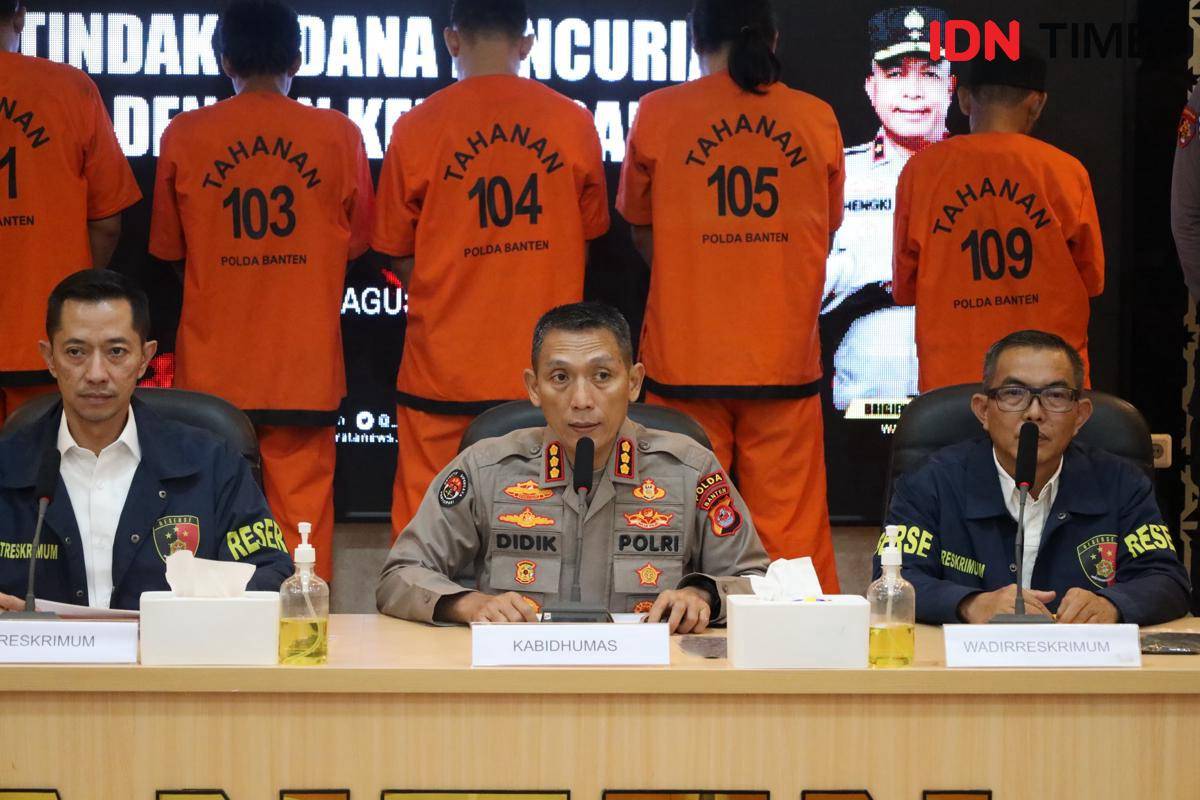 Rilis Polda Banten mengenai sindikat perampok tangki BBM 