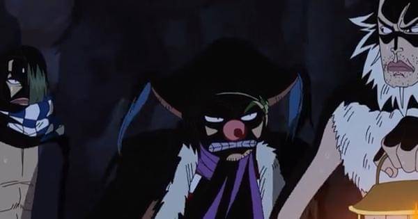 Buggy dan para krunya memasuki gua yang diperkirakan lokasi harta John - One Piece