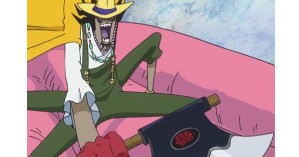 Decken memakai senjata kapaknya - One Piece