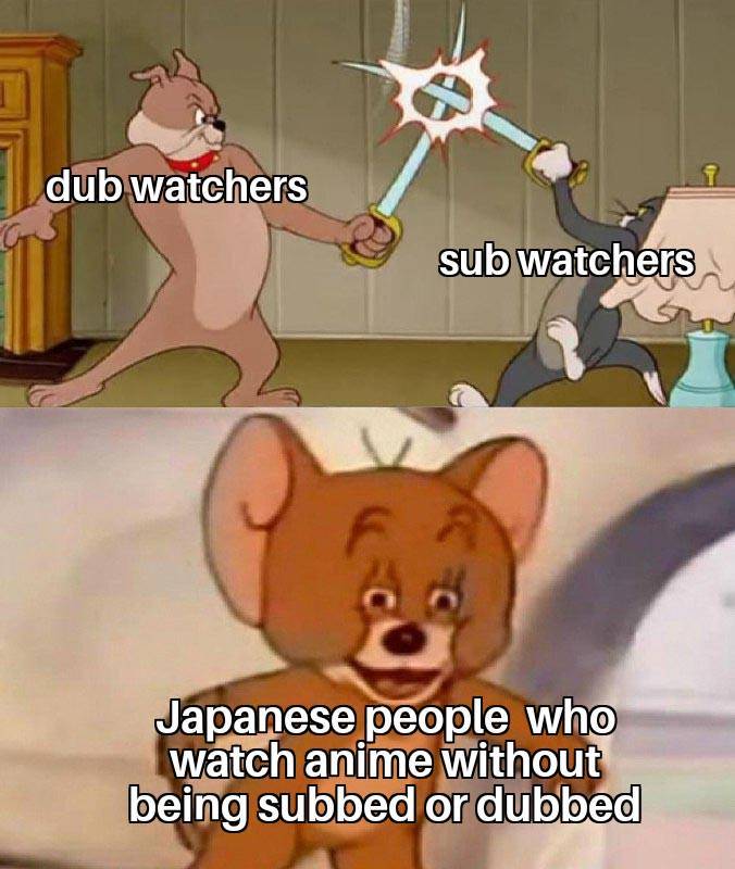 meme nonton anime versi dubbing