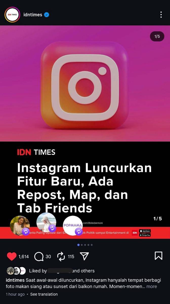 cara repost feed Instagram