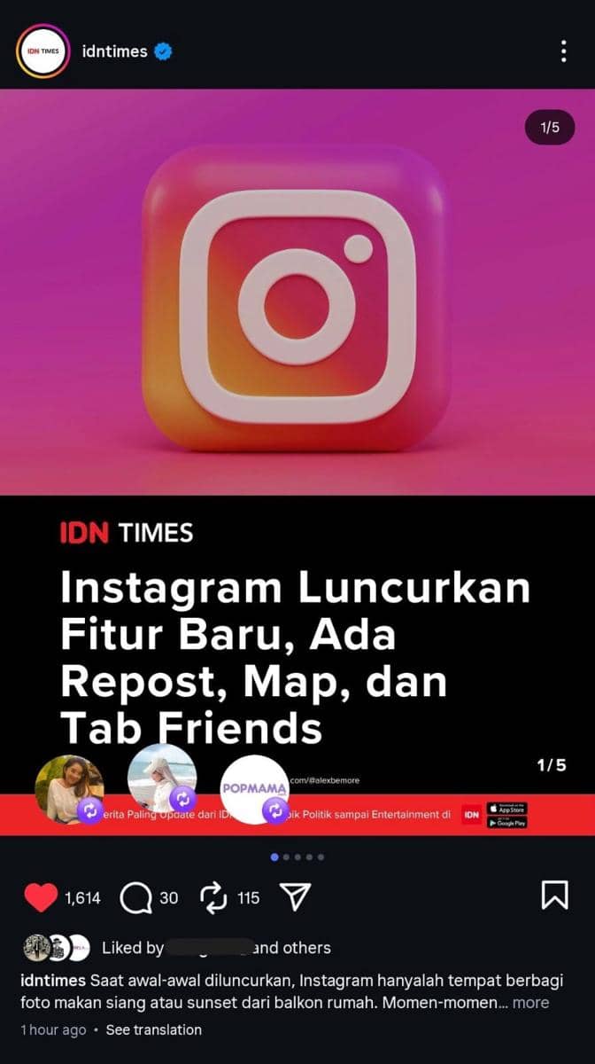 Cara Repost Feed Instagram, Bisa Digunakan untuk Reels Juga | IDN Times