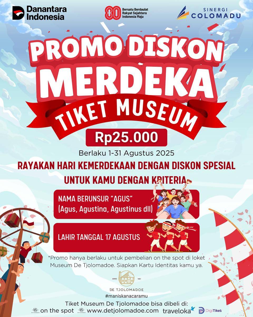 Promo Agustus di De Tjolomadoe