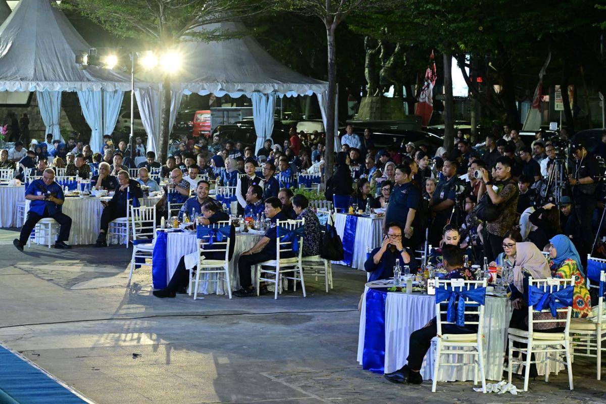 Suasana jamuan gala dinner di Anjungan Pantai Losari, Kamis (7/8/2025).