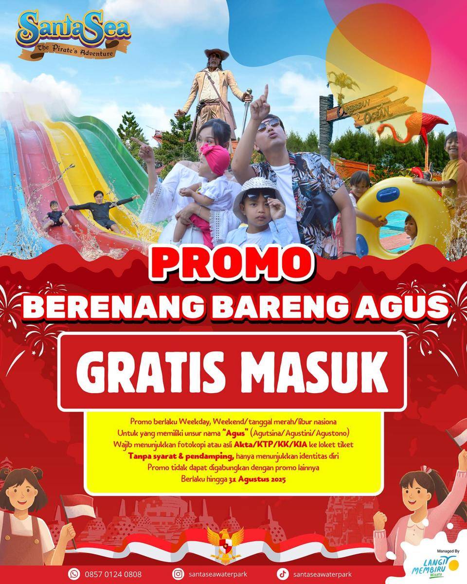 Promo Agustus di SantaSea Waterpark Sukabumi
