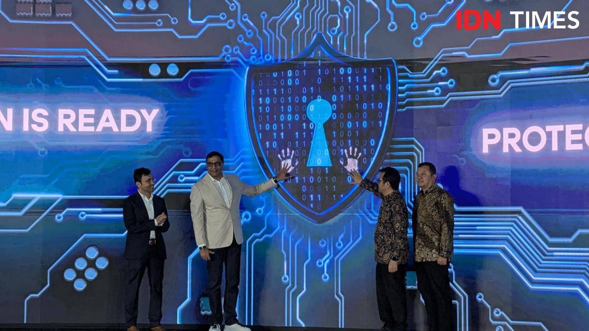 Acara "AI untuk KIta Semua: Lindungi Indonesia dari Spam dan Scam", di Jakarta, Kamis (07/08/2025) (IDN Times/Misrohatun)