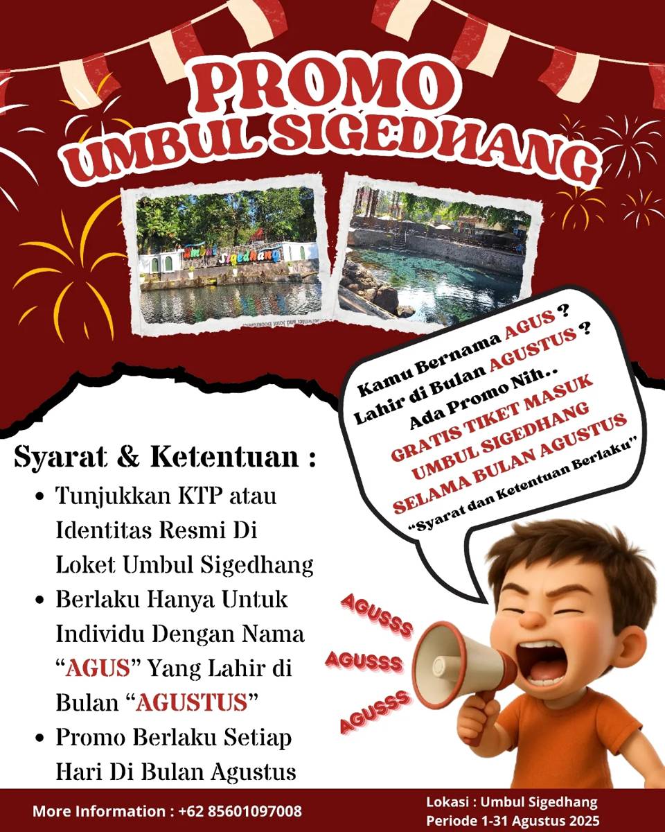 Promo Agustus di Umbul Sigedhang