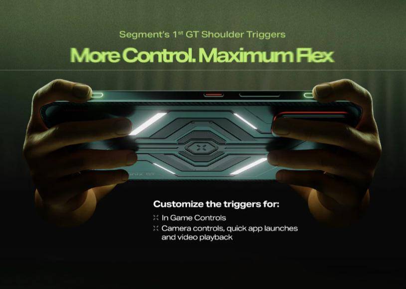 ilustrasi Mecha Light dan GT Shoulder Trigger Infinix GT 30 5G+ 
