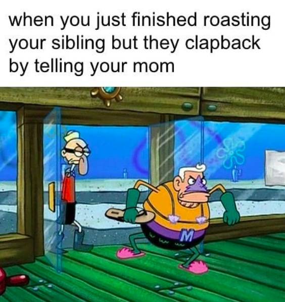 meme SpongeBob tentang saudara 