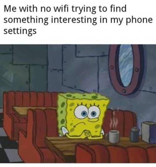 meme SpongeBob tentang WiFi