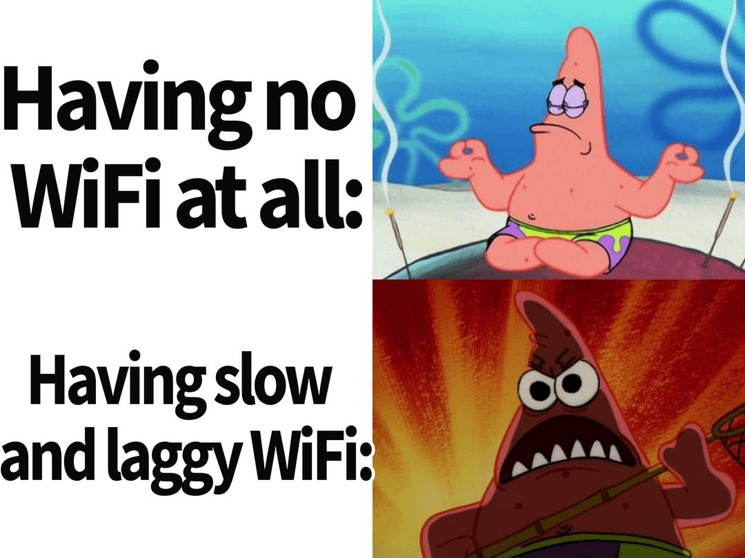 meme SpongeBob tentang WiFi