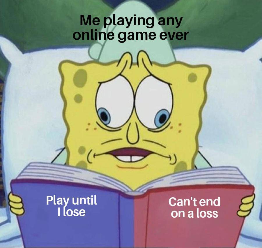 meme SpongeBob tentang bermain game 