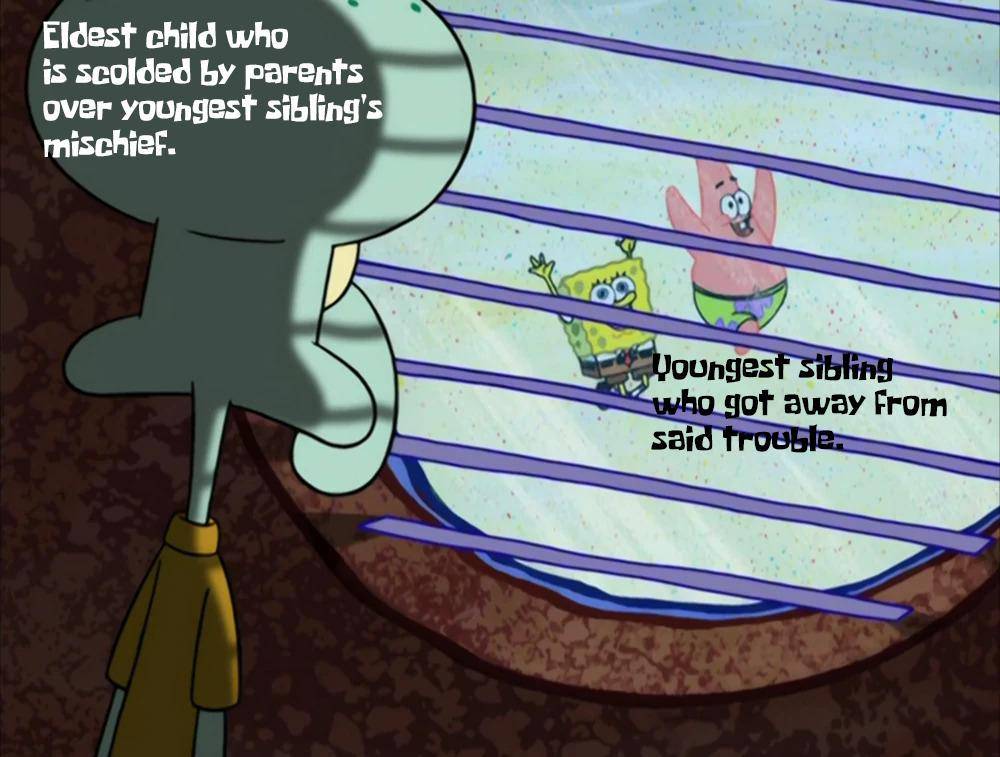 meme SpongeBob tentang saudara 