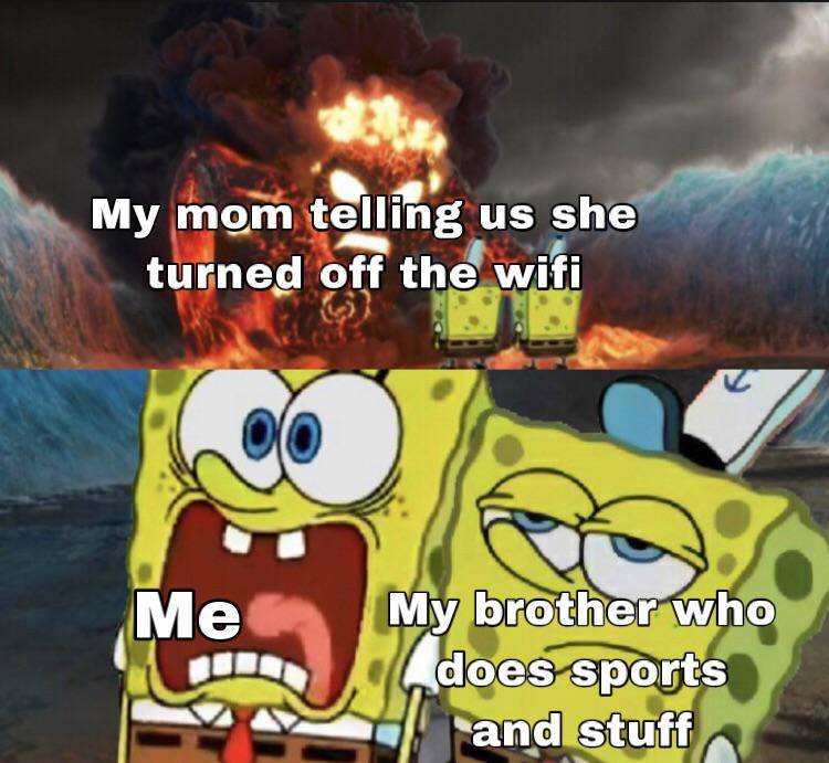 meme SpongeBob tentang WiFi