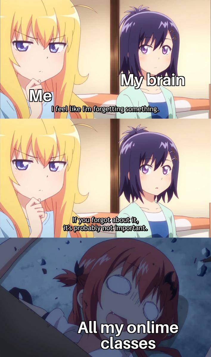 meme anime tentang kelas online
