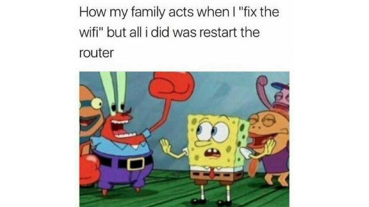 meme SpongeBob tentang WiFi