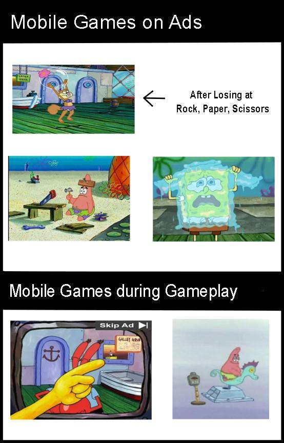 meme SpongeBob tentang bermain game 
