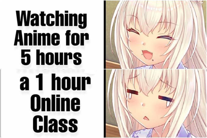 meme anime tentang kelas online