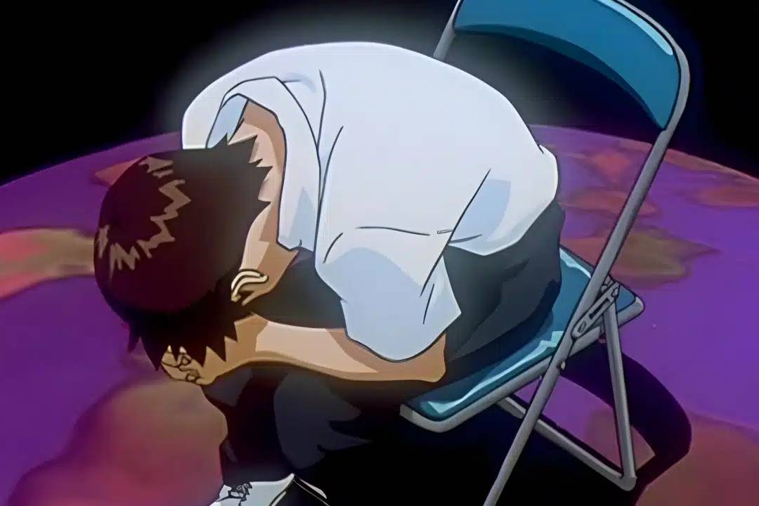 Shinji Ikari dalam ending Neon Genesis Evangelion.