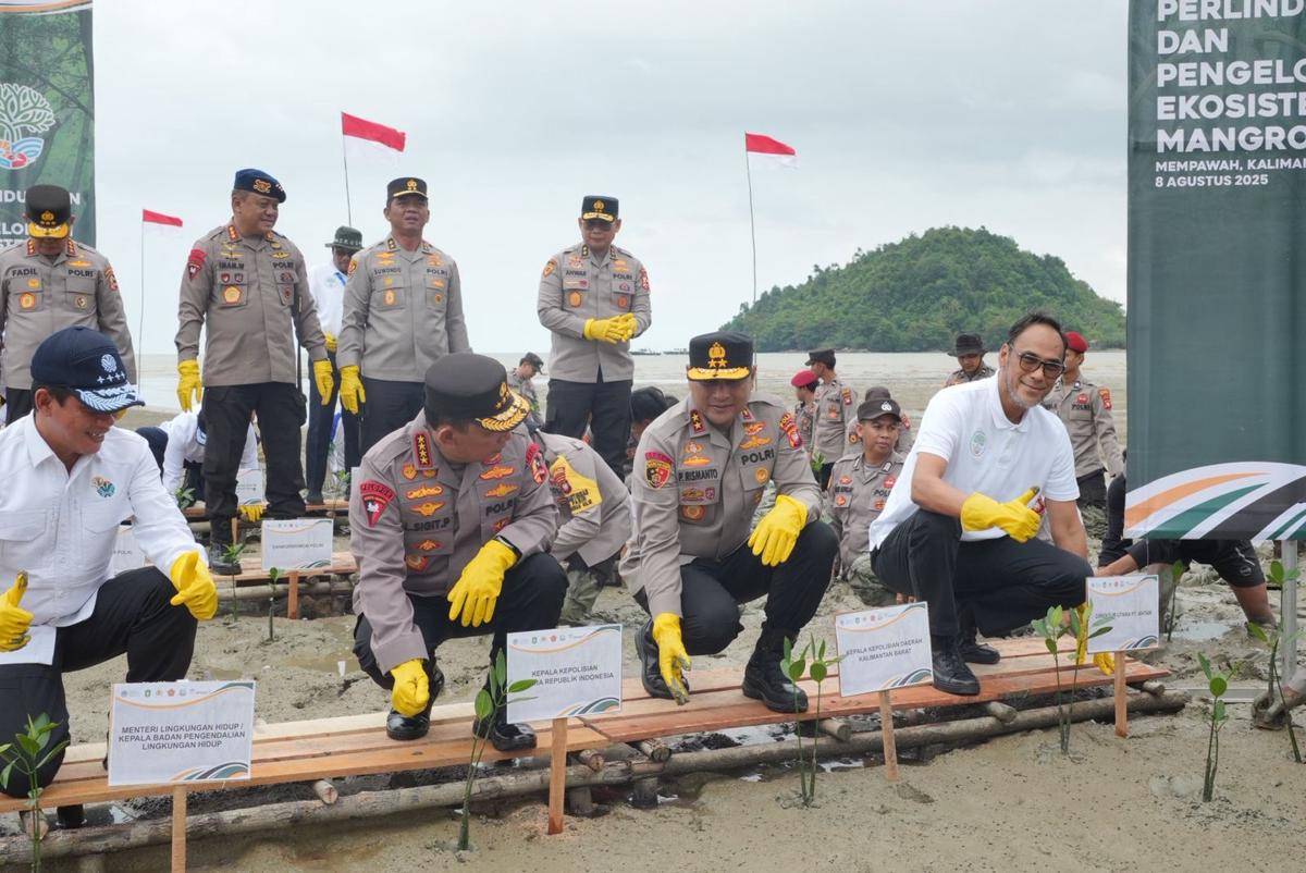 Kapolri dukung program bidang lingkungan dalam penanaman mangrove.
