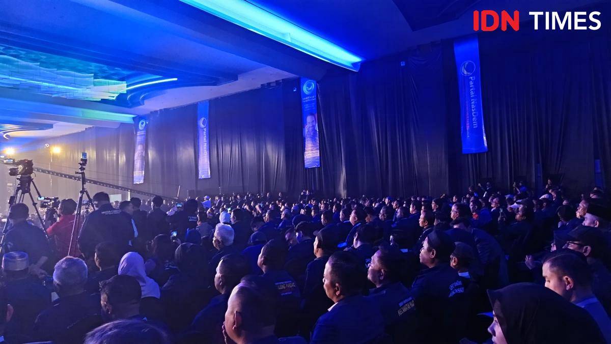 Suasana pembukaan Rakernas NasDem di Hotel Claro Makassar, Jumat (8/8/2025).
