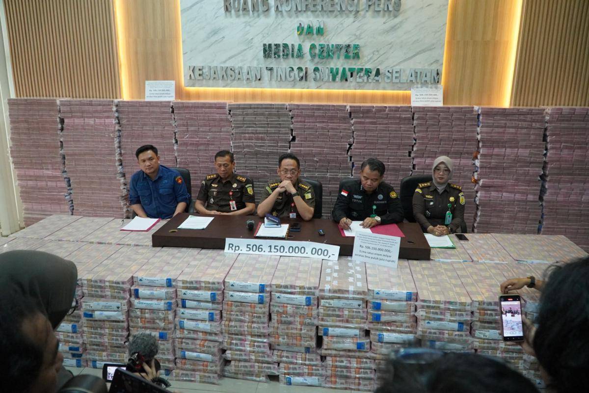 Uang Rp506 Miliar disita dari penyelidikan dugaan Tipikor Pemberian Kredit ke pihak swasta oleh Bank BUMN (Dok: Kejati Sumsel)