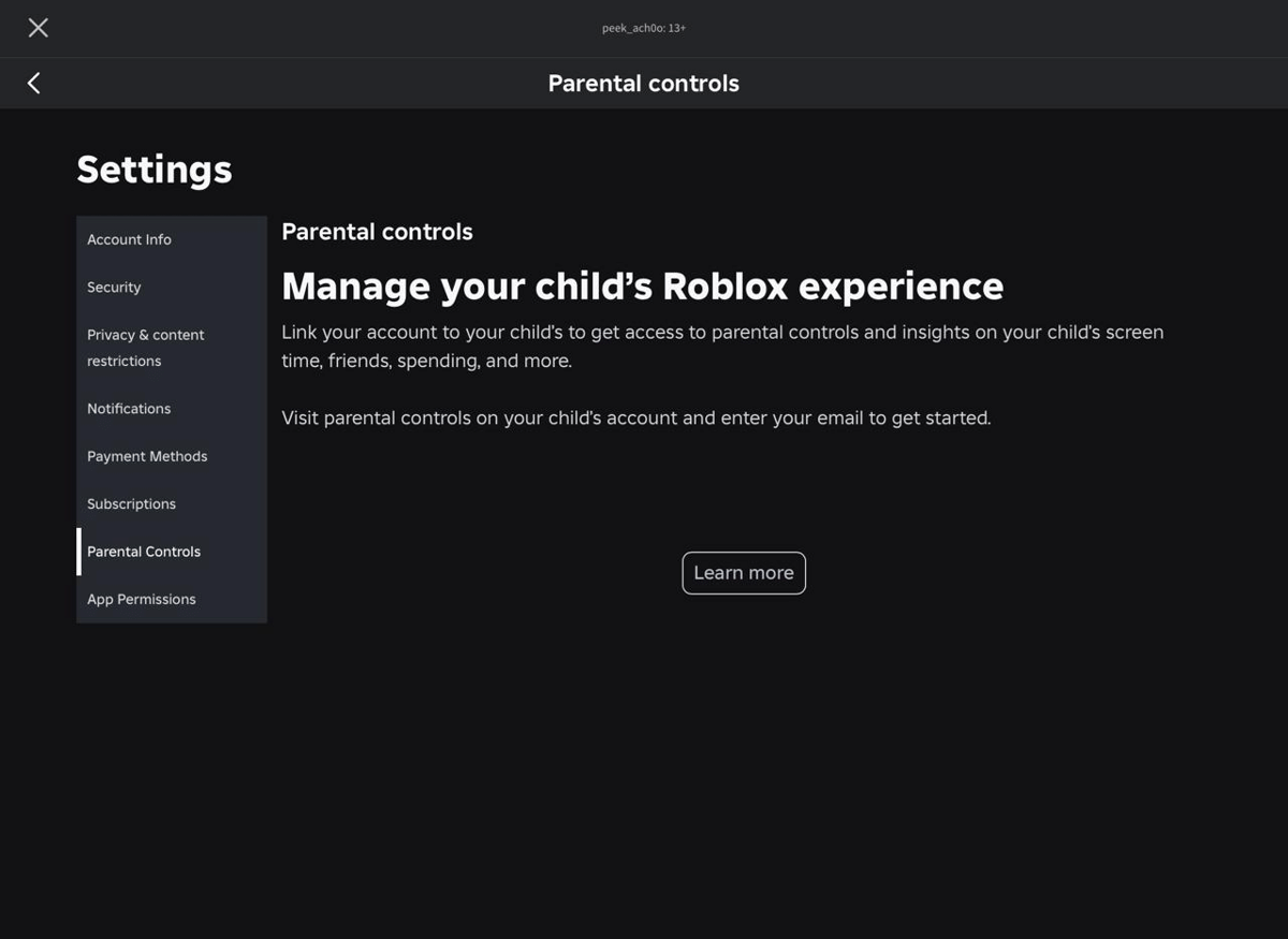 fitur Parental Controls di Roblox