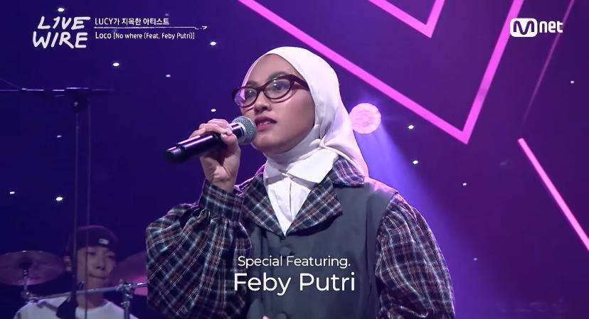 potret Feby Putri tampil di acara Mnet L1VE WIRE Korea