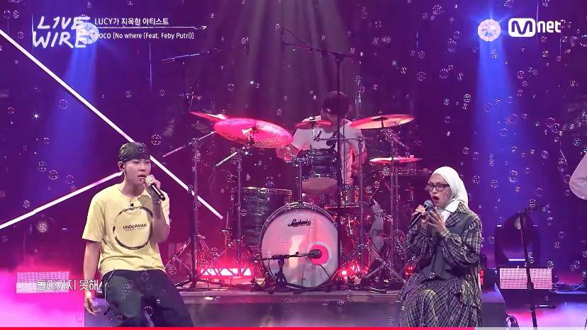 potret Feby Putri tampil di acara Mnet L1VE WIRE Korea