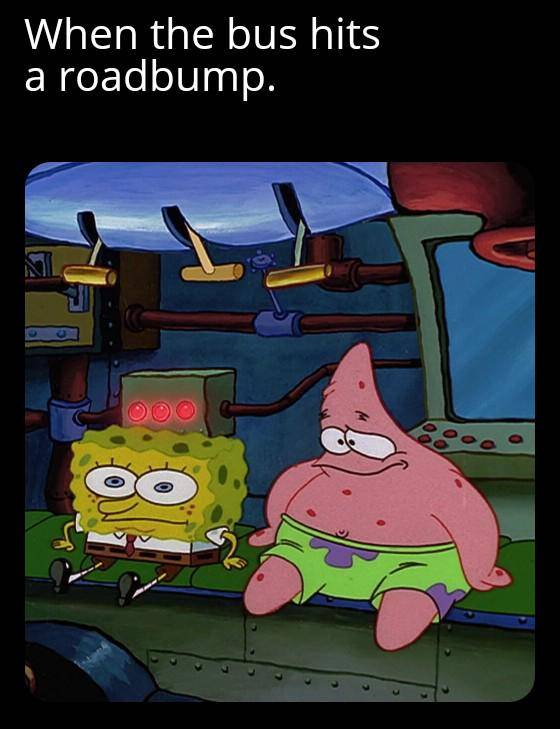meme SpongeBob tentang bus
