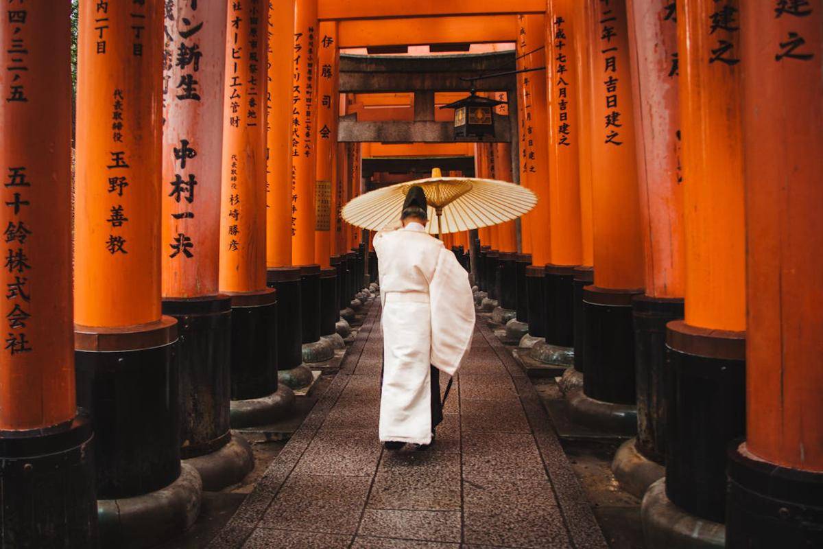 ilustrasi budaya orang Jepang memakai payung (pexels.com/DSD)