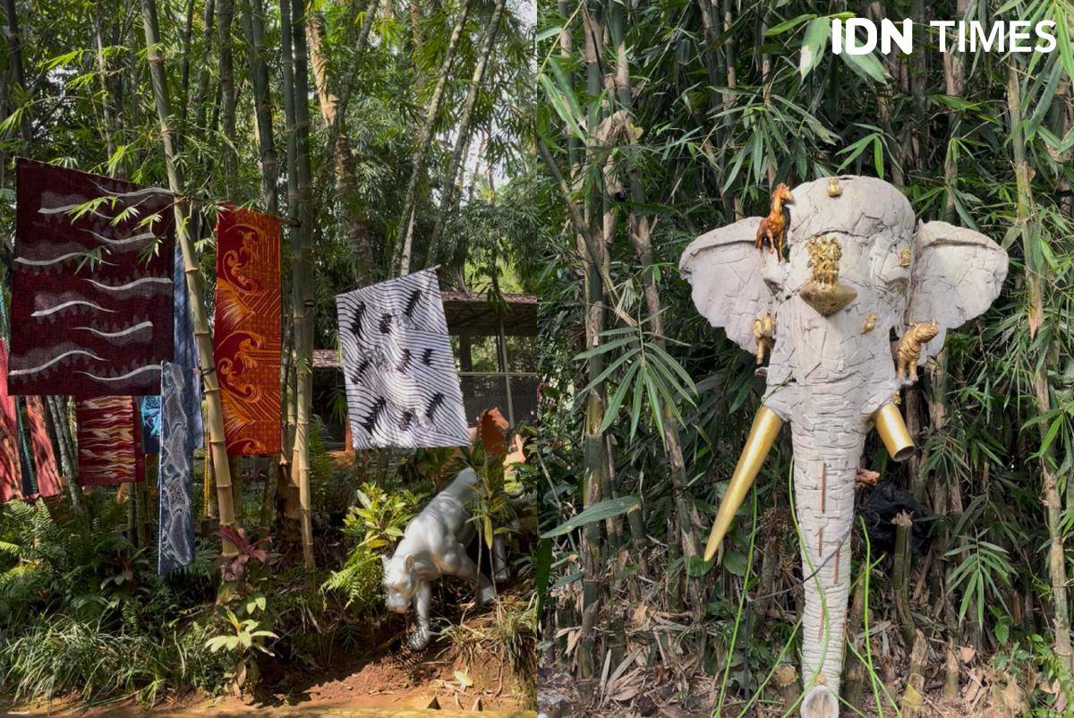 Intalasi seni patung dan batik di Jiwa Jawa Resort Banyuwangi 9/8/2025 