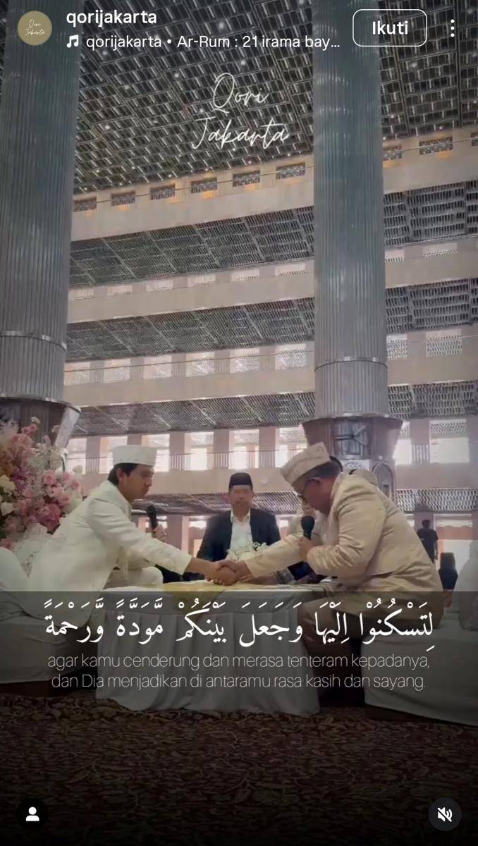 Akad nikah Arbani Yasiz dan Raissa Ramadhani pada Sabtu, 9 Agustus 2025 di Masjid Istiqlal Jakarta