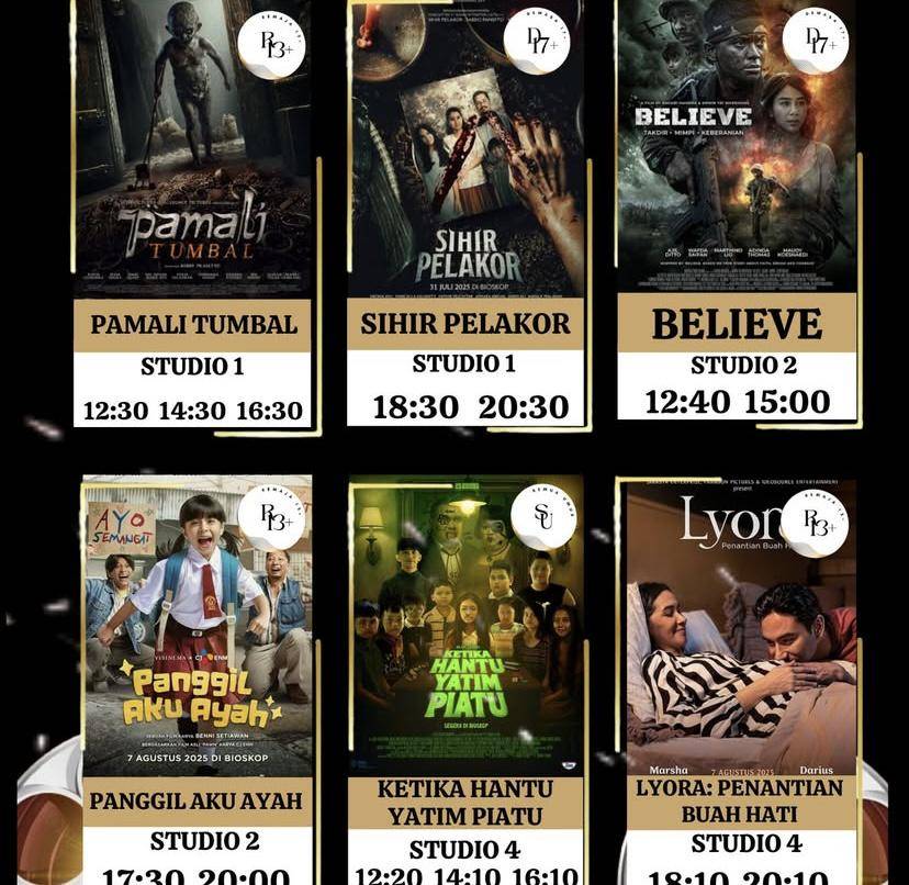 Daftar film di Bes Cinema Kota Pangkalpinang (instagram.com/@bescinema_pgk)
