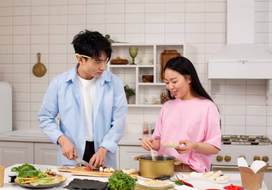 illustrasi pasangan memasak (freepik.com/freepik)