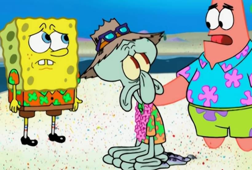 cuplikan Squidward tertekan oleh SpongeBob dan Patrick (dok. Nickelodeon/SpongeBob SquarePants)
