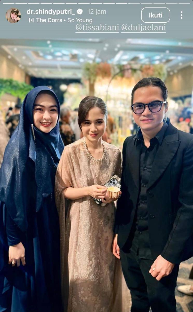 Gaya Tissa Biani di resepsi Arbani Yasiz (instagram.com/stories/dr.shindyputri_)