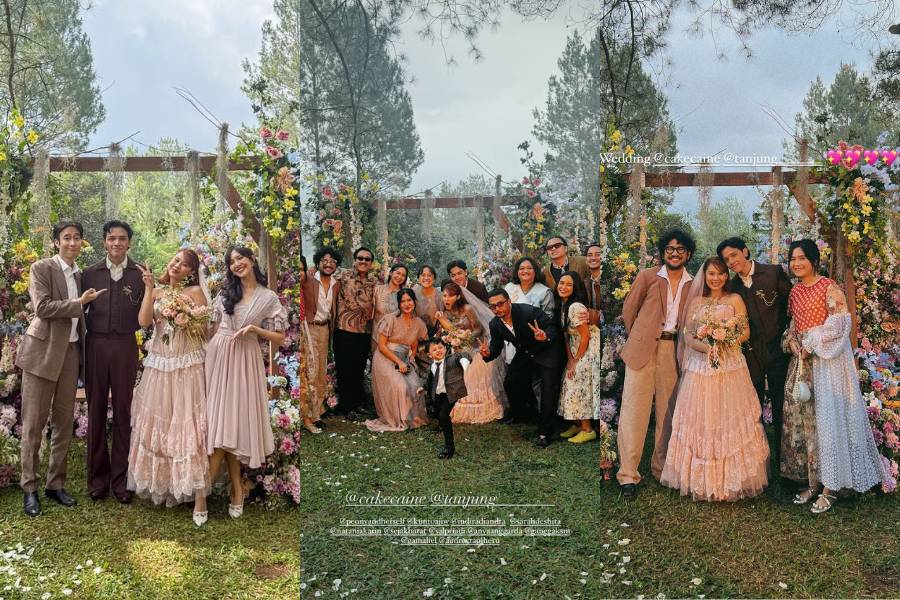 Gaya Tamu di Resepsi Nadin Amizah Gaya Artis di Resepsi Nadin Amizah (instagram.com/vidialdiano | instagram.com/stories/peonyandherself | instagram.com/stories/iyaslawrence)