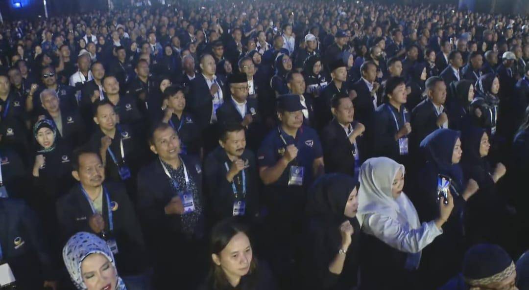 Penutupan Rakernas I Partai NasDem di Makassar, Minggu (10/8/2025)