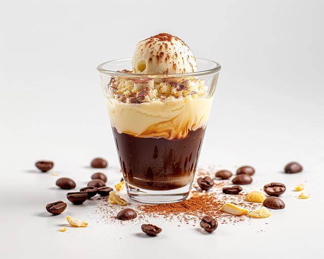 ilustrasi affogato salted caramel 