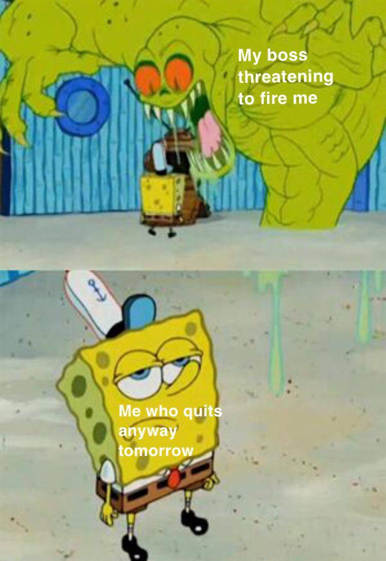 meme SpongeBob tentang bos